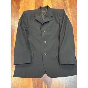 Mezzrow Tivoli black 100% wool size 38 3 button classic blazer sport coat luxury